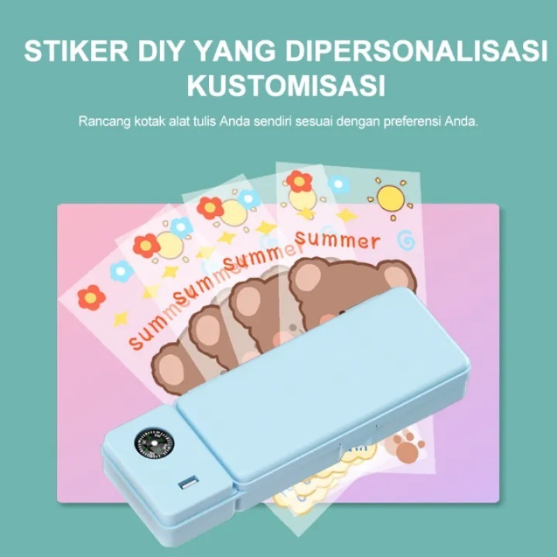 

HJK 3 IN 1 Kotak Pensil Multifungsi Kotak Alat Tulis stationery Case Kotak Pensil Kipas Angin Lampu
