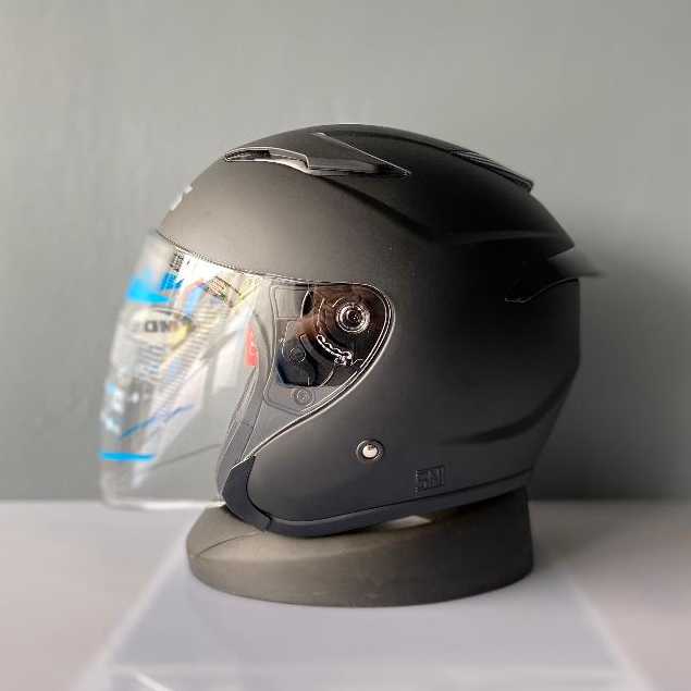 MDS Voltus Black Doff Helm Half Face Hitam Matt