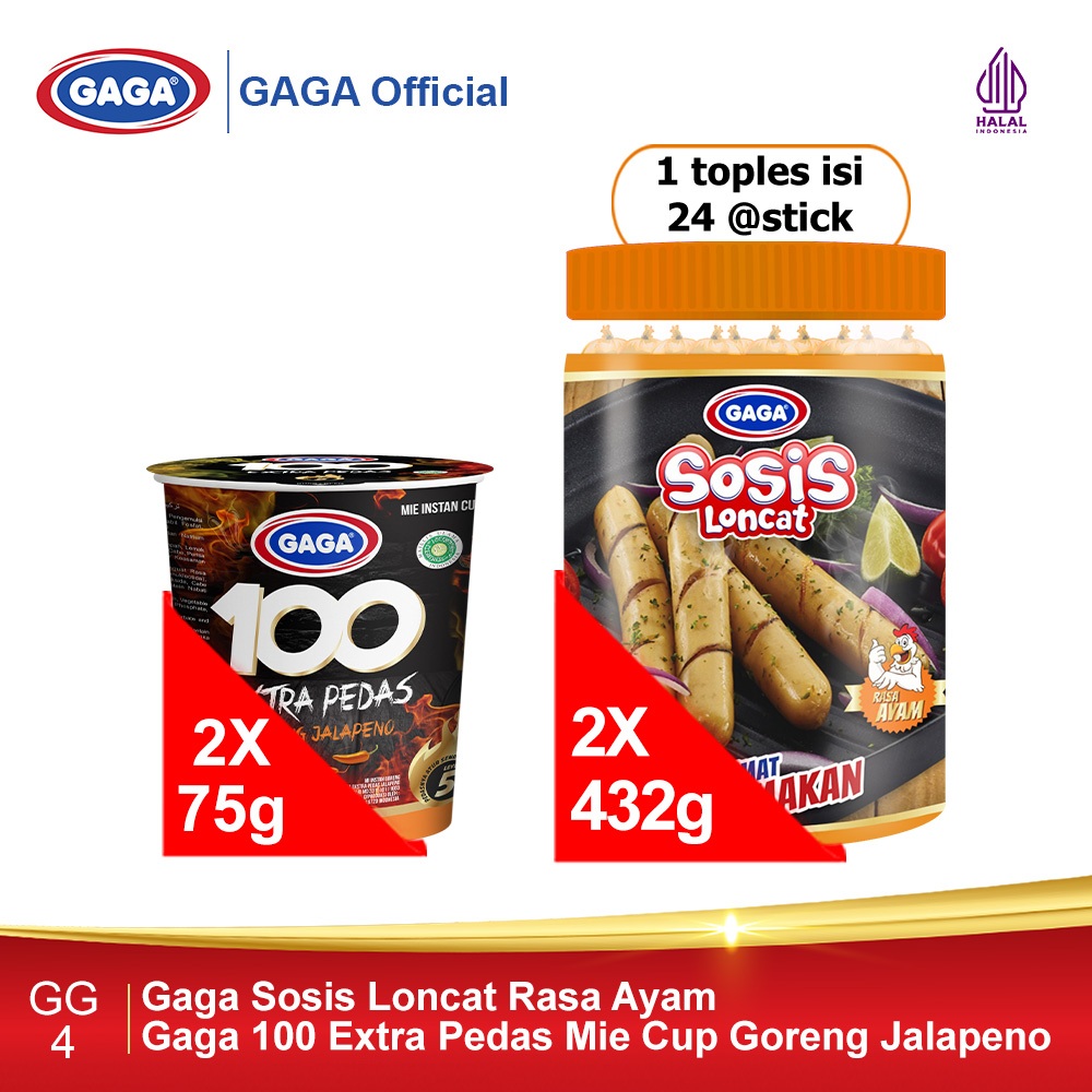 

GAGA Sosis Ayam 2 Toples GRATIS Mie Cup Goreng Jalapeno 2pcs (GG4)