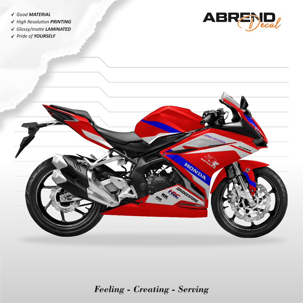 STRIPING CBR 250 RR OLD LIVERY GRAFIS RWB CUSTOM / STIKER MOTOR HONDA CBR 250RR STOCK DECAL AXEDECAL