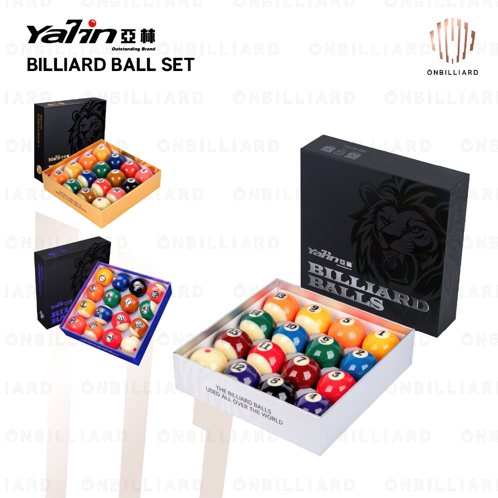 YALIN Billiard Ball Set 57.2mm Black White Bola Billiard Meja 7 8 9 ft Feet 2 1/4" 57,2mm Biliar Bil