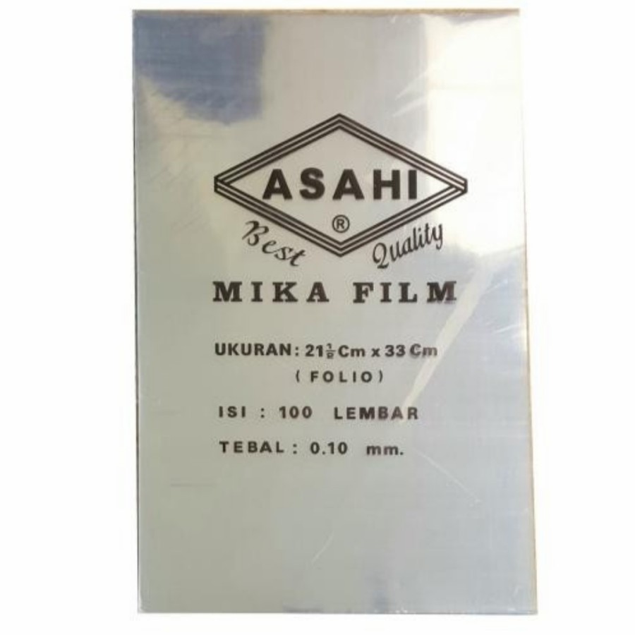 

ASAHI COVER MIKA FILM JILID BENING UKURAN FOLIO F4 TEBAL 0.10 MM