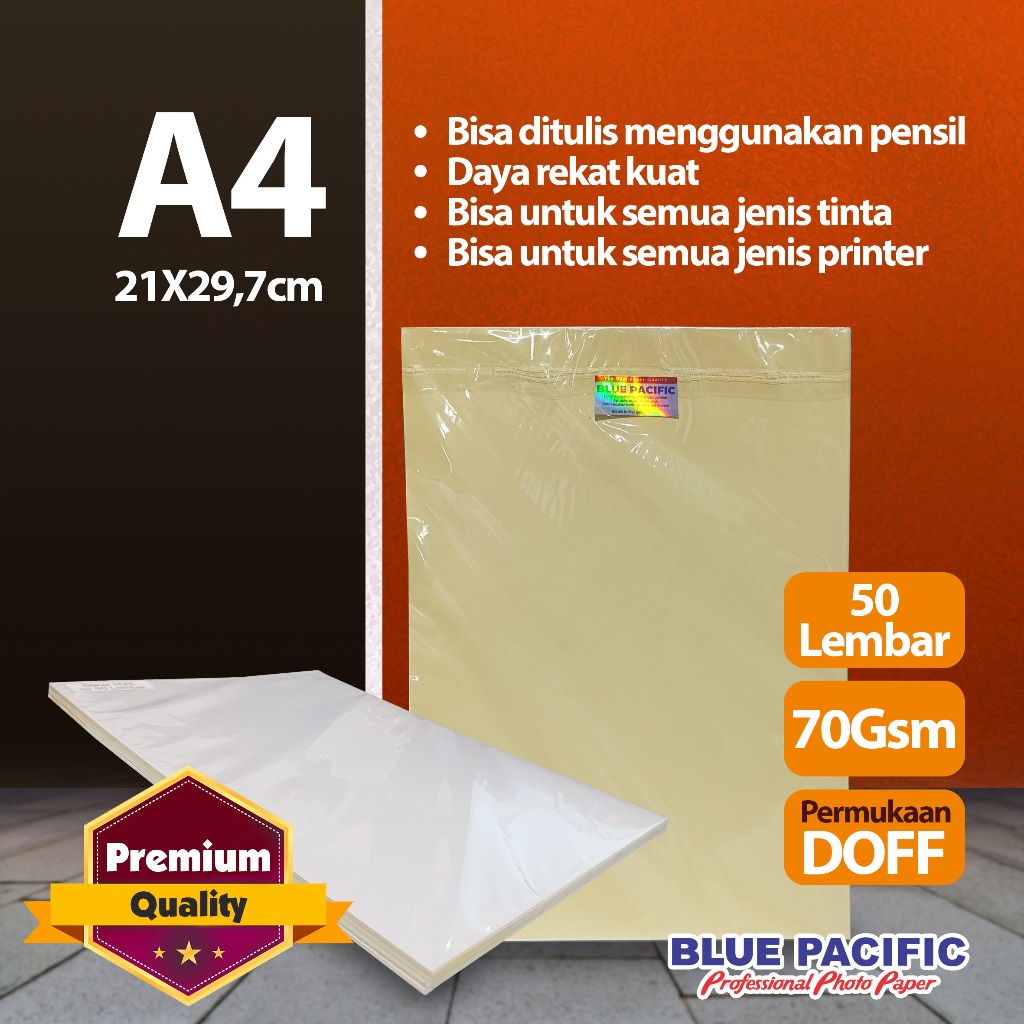 

Kertas Stiker Premium A4 Hvs Matte Doff isi 50 lembar Stiker Label Printable Sticker