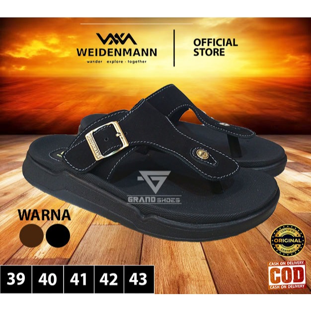 Weidenmann Weidenman  BZ sandal Jepit pria kulit asli gesper terbaru Kuat casual original