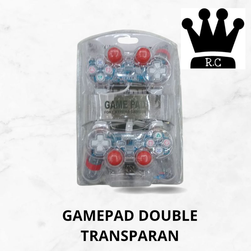 GAMEPAD DOUBLE TRANSPARAN JOYSTICK USB