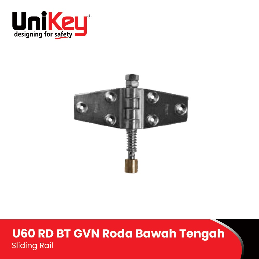 UniKey Sliding Rail System Roda Bawah Tengah U80, U60 RD-BT GVN