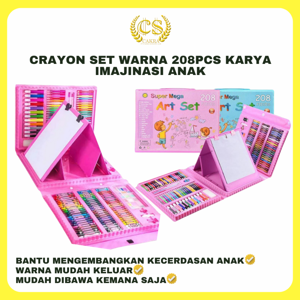 

Crayon Pensil Warna Art Set 208pcs Alat Menggambar Melukis Anak-Anak Lengkap