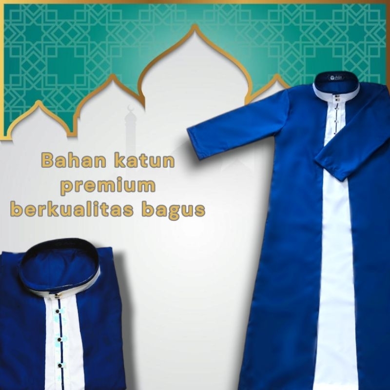 Jubah gamis saudi anak laki laki layer dua 2 in 1 rompi luar dalam katun toyobo premium mewah lengan