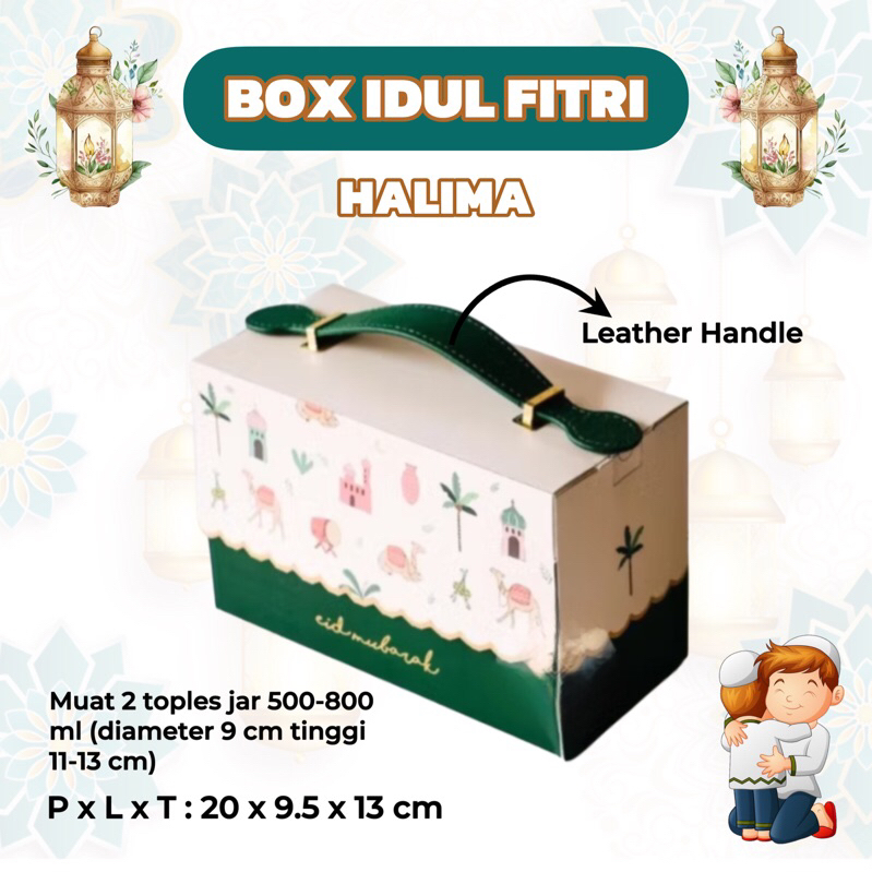 

HALIMA | Box Hampers Idul Fitri Toples Tabung Jar Kotak Gift Packaging Kue Kering Lebaran Eid Mubarak