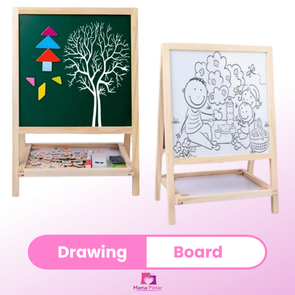 

Ndevansss - Drawing Board Dua Sisi Magnetic Papan Tulis Edukasi Anak Aesthetic 3-5 Tahun