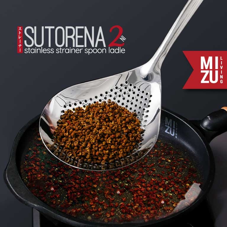 Recomended MIZU SUTORENANI 34 Stainless Strainer Spoon Ladle Centong Saan Sup Sendok Saan Mie Jumbo 