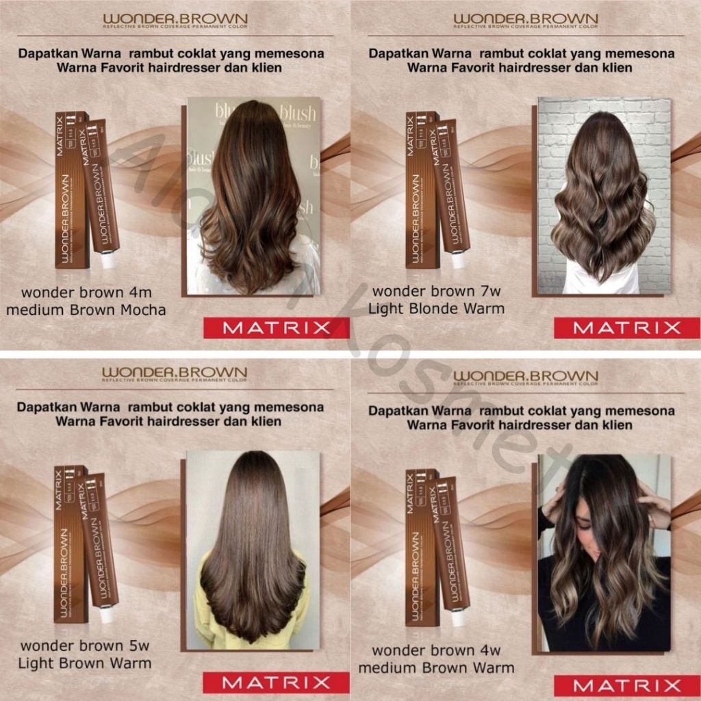 MATRIX CAT RAMBUT WONDER BROWN WB / 4M-7W-4W-5W-5G-7C-4RB 90ML