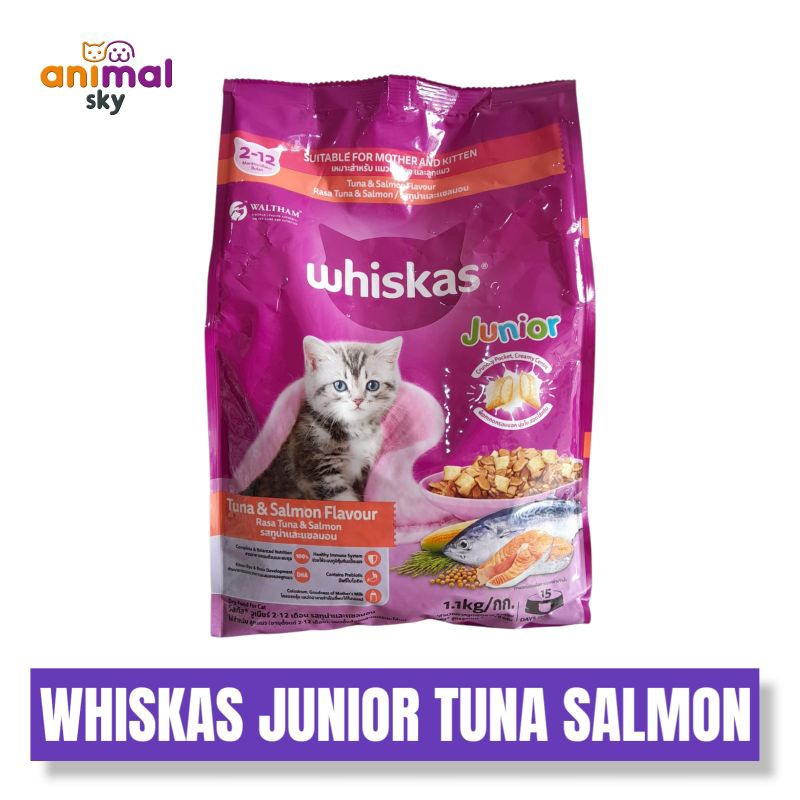 Whiskas junior tuna salmon 1,1kg