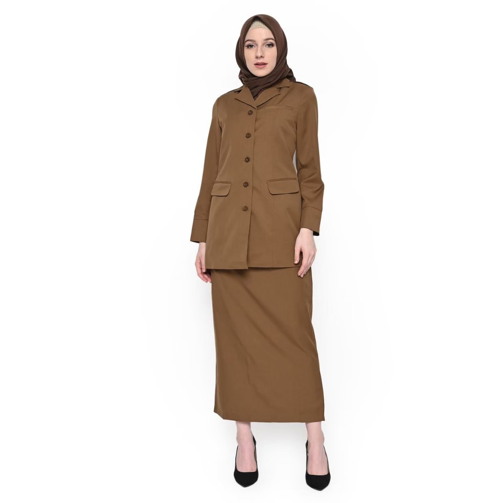 Blazer Wanita / Baju Dinas Pemda / Baju Khaki PNS Wanita / Baju Guru Wanita - 7009 Pemda Aceh
