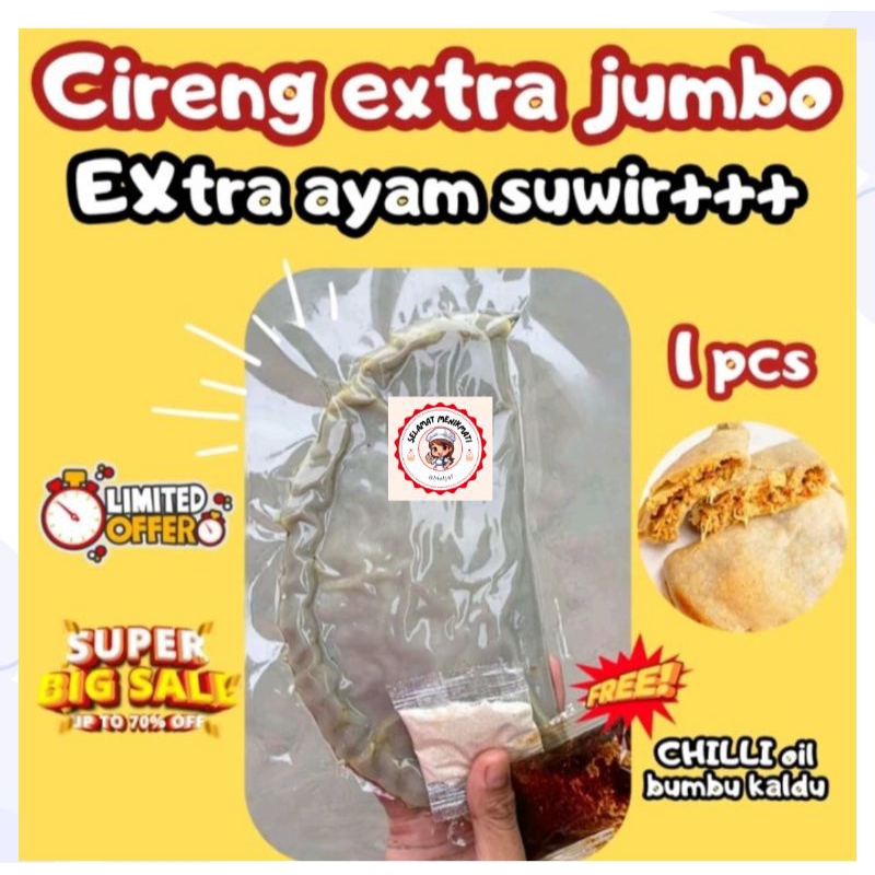 

Cireng JUMBO Ekstra Ayam Suwir +Bumbu Chili Oil +Bumbu Kaldu