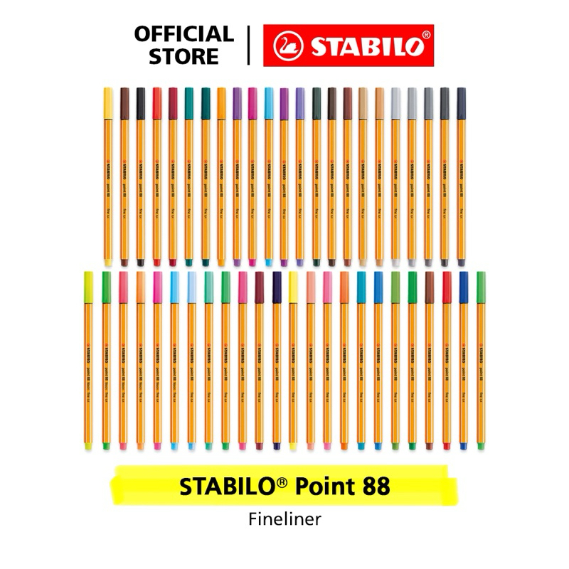 

STABILO point 88 Fineliner Pen Tip Tipis Warna Warni Writing Set Menulis