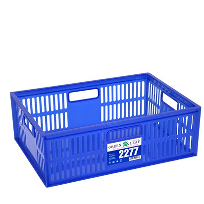 39x28x13 Box Container Green Leaf 2277 / Keranjang Industri Plastik / Rak Susun Spare part Serbaguna