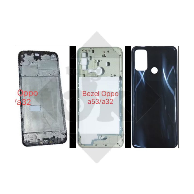 casing oppo a53/a32 backdoor+frame+bezel/back cover/tutup belakang/middle/tulang tengah/tatakan lcd 