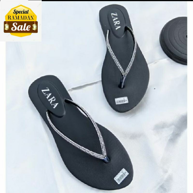 sandal jepit wanita double mutiara mewah/sandal terbaru/sandal modis zr kekinian