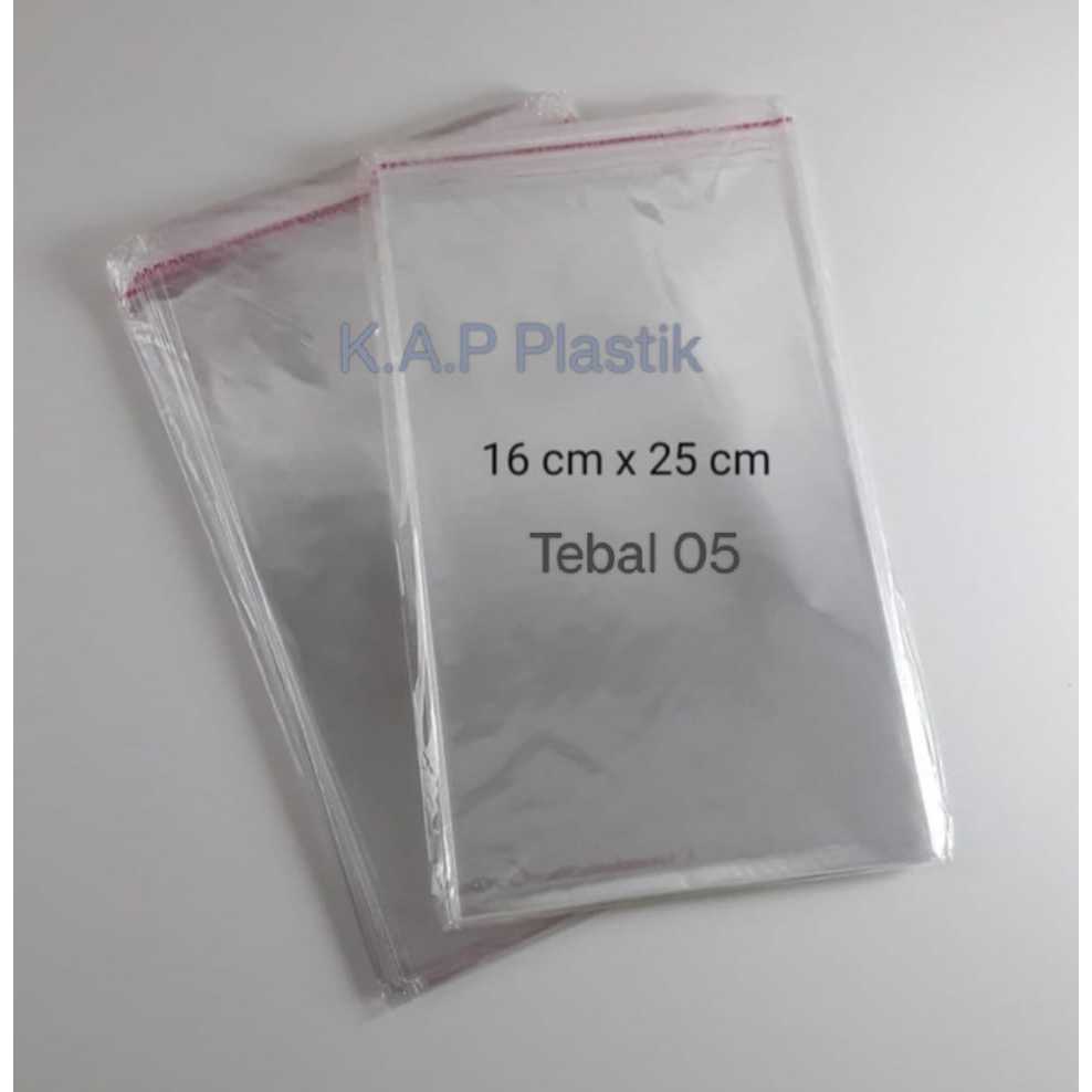 

Plastik Opp Seal Uk. 16x25+3cm/Tebal 05/27 Micron/100 Pcs