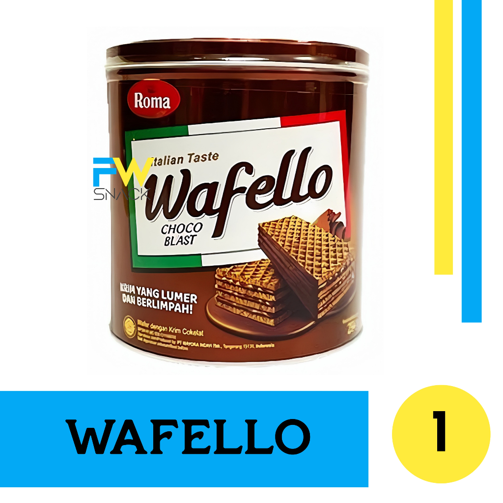 

Wafello wafer coklat kemasan kaleng 234gr