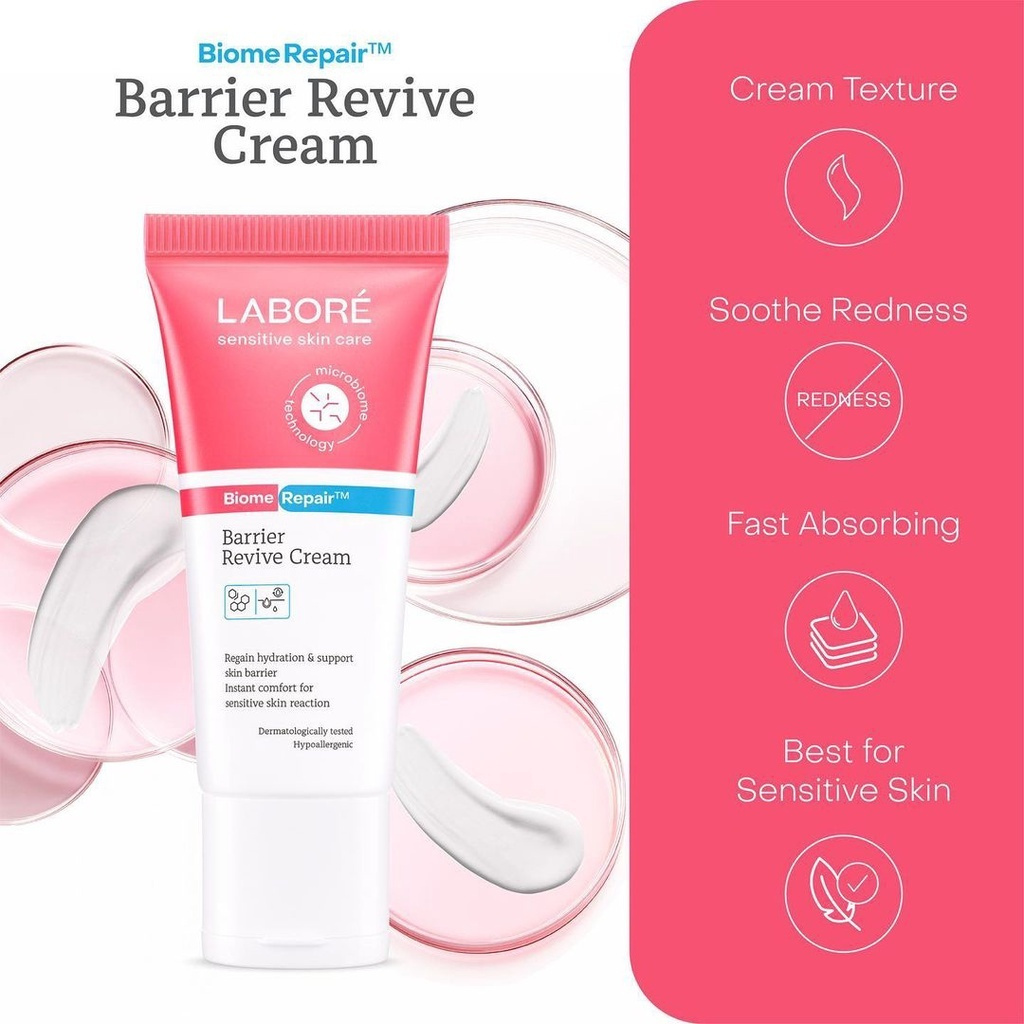 Labore BiomeRepair Barrier Revive Cream Travel Size 10ml - Moisturizer dan Pelembab Wajah Kulit Sens