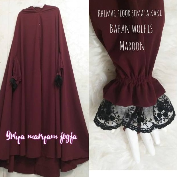 KODE I24A Khimar Floor Wolfis Manset Karet Renda A cincin