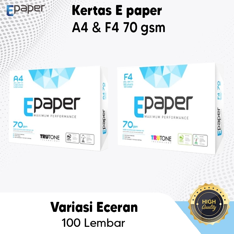 

KERTAS HVS 70Gsm A4 & F4 isi 100 Lembar