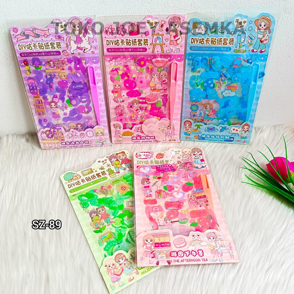 

STICKER SET DIY PINSET GANTUNGAN KUNCI AKRILIK SZ-89 DECORATIVE STIKER JURNALING CRAFT SCRAP BOOK