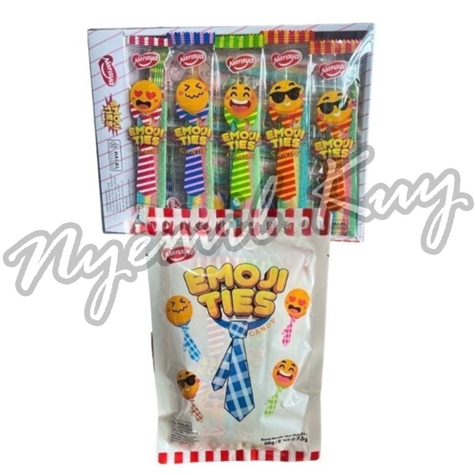 

Naraya Emoji Ties Sour Candy - Permen Lunak Bentuk Pelangi - Permen Lolipop - Permen Manisan Asam - Rainbow Candy 60g-225g