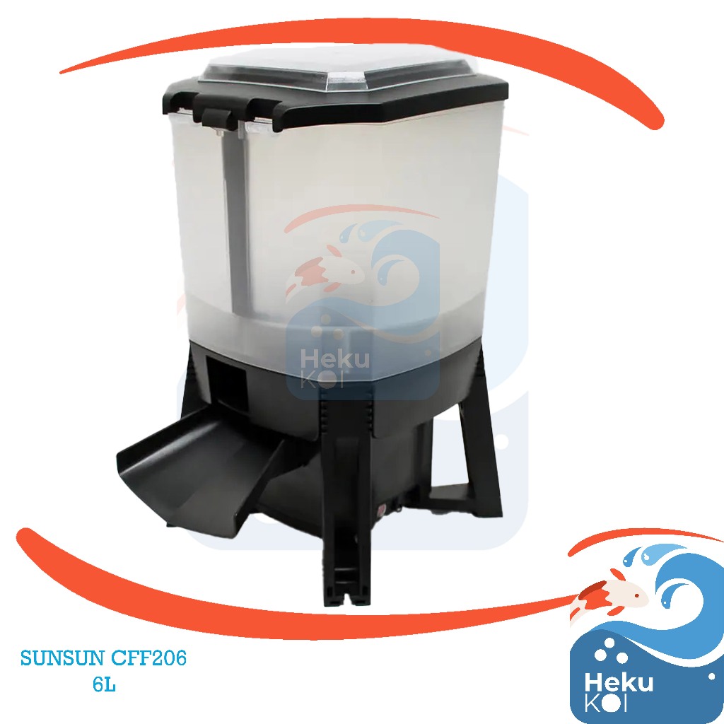 Auto feeder automatis Kolam Sunsun CFF 6L AutoFeeder Automatic Pond Panel Solar CFF 206 CFF 106