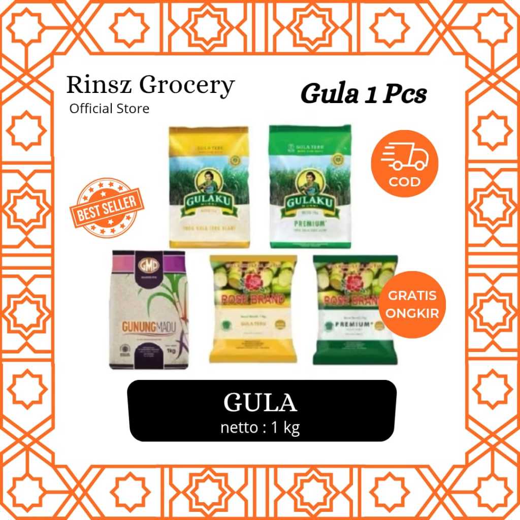 

Aneka Gula Pasir 1 Pcs GULAKU PREMIUM All Varian Merk Gula Pasir 1kg Murah Promo Bisa COD