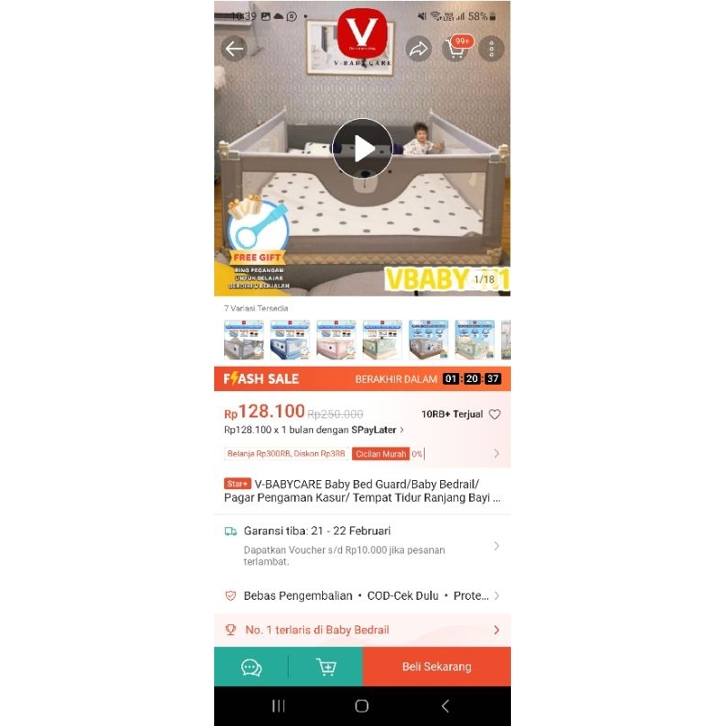 Bedrail bayi preloved V Baby