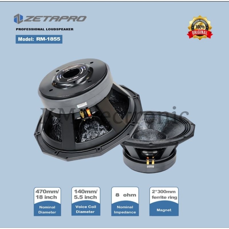 Speaker komponen 18 inch Zetapro RM 1855 / Zetapro Original