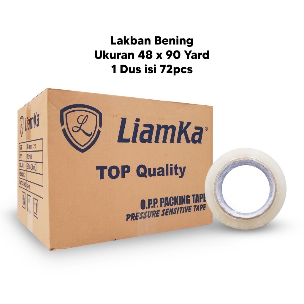 

LAKBAN LIAMKA BENING & COKLAT 48MM X 90Y / HARGA PER SATU PCS