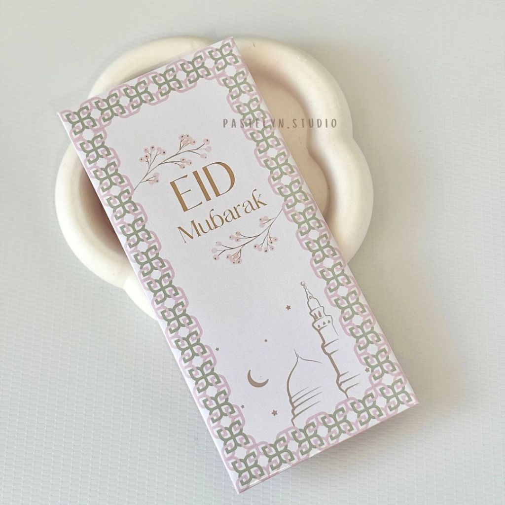 

10PCS AMPLOP LEBARAN PANJANG (Cukup untuk semua uang tanpa perlu ditekuk ) - Amplop Tema Idul FItri Bahan Glossy Paper - WARNA PINK