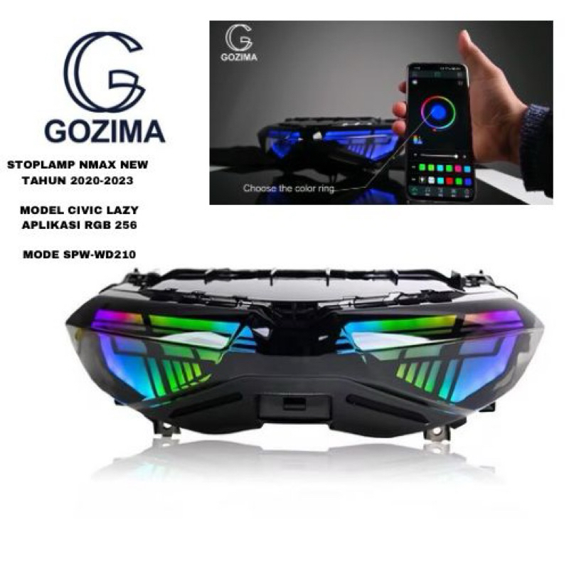 Baru Lampu Stop All New Nmax Stoplamp All New Nmax 2020-2023 Model Civic Lazy Multicolour Rgb 256