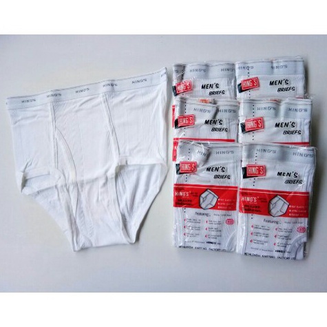 KODE K72E 3 PCS CD HINGS Pria Dewasa Putih Katun  Celana Dalam Lakilaki HINGS  Open Hing Underwear