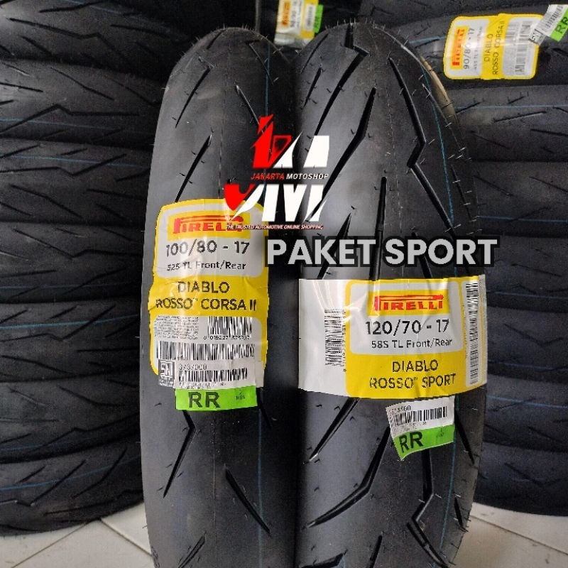 PAKET Depan & Belakang 100/80-17 & 120/70-17 Pirelli Diablo Rosso Corsa 2 & Diablo Rosso Sport