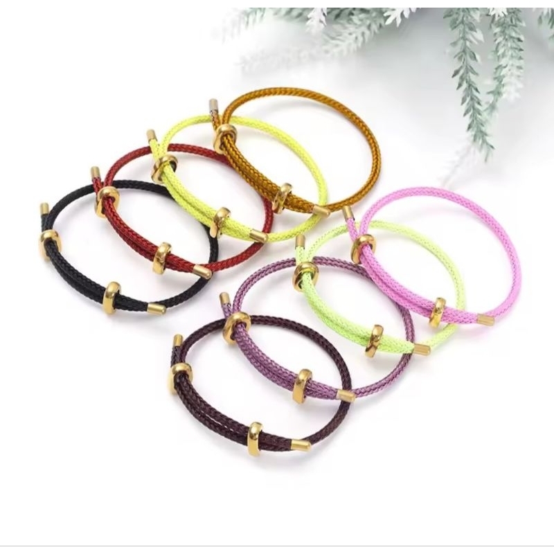 Gelang Tali Kawat Pandora Waterproof Untuk Liontin Huruf Atau Emas