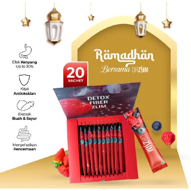 DRZLIM Detox Fiber Zlim Minuman Slim Diet Pelancar Pencernaan 20 Sachet & 10 Sachet Drzlim Official 