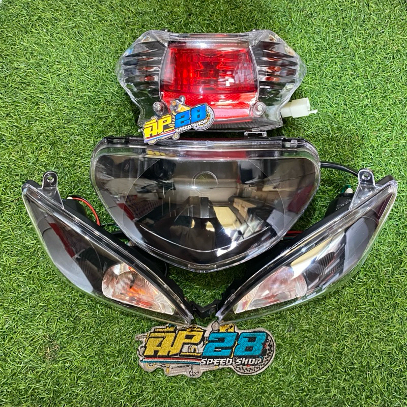 LAMPU DEPAN - LAMPU STOP - LAMPU SEIN UNTUK MOTOR MIO SPORTY 5TL MODEL  STANDAR CUSTOM HITAM / HEADL