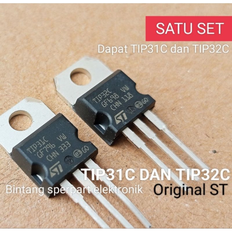 (SATU SET) TRANSISTOR TIP31C TIP32C ORIGINAL TIP 31C TIP 32C  TIP31 TIP32 TIP 31 TIP 32 TRANSISTOR T