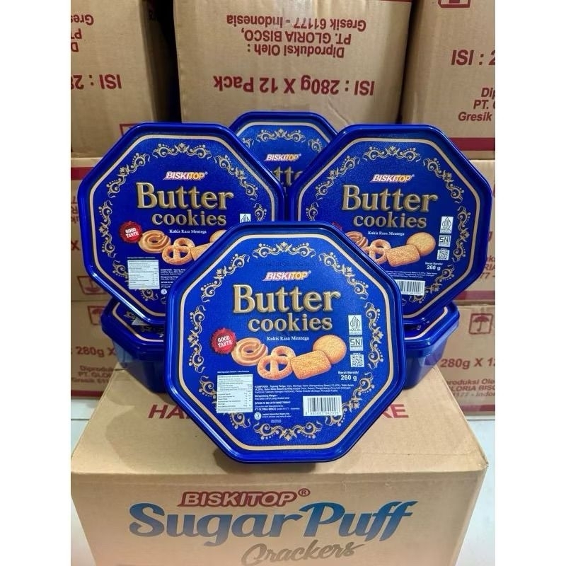 

( 1 Dus isi 6 ) Biskitop Butter Cookies Segi 260gr