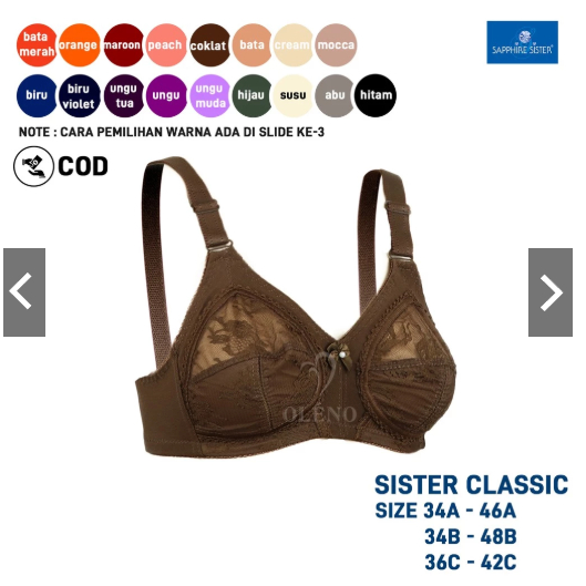 Grosir Ecer Beha Bra Sister Saphire Asli Busa tipis Ori