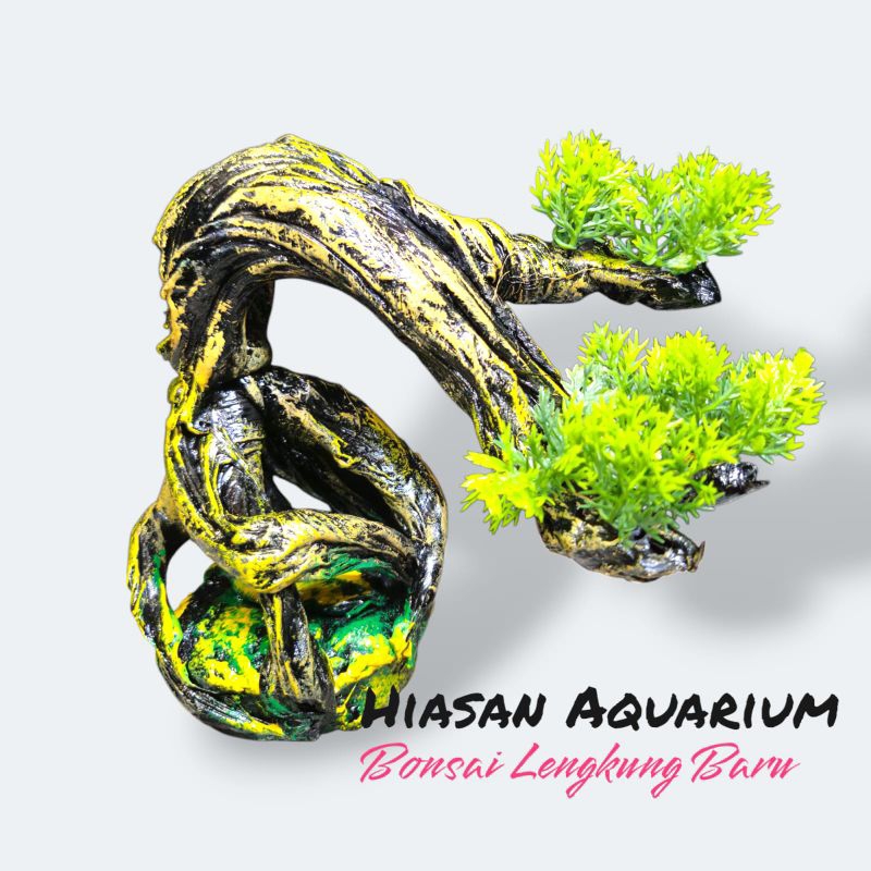 Hiasan Aquarium Bonsai Lengkung Baru