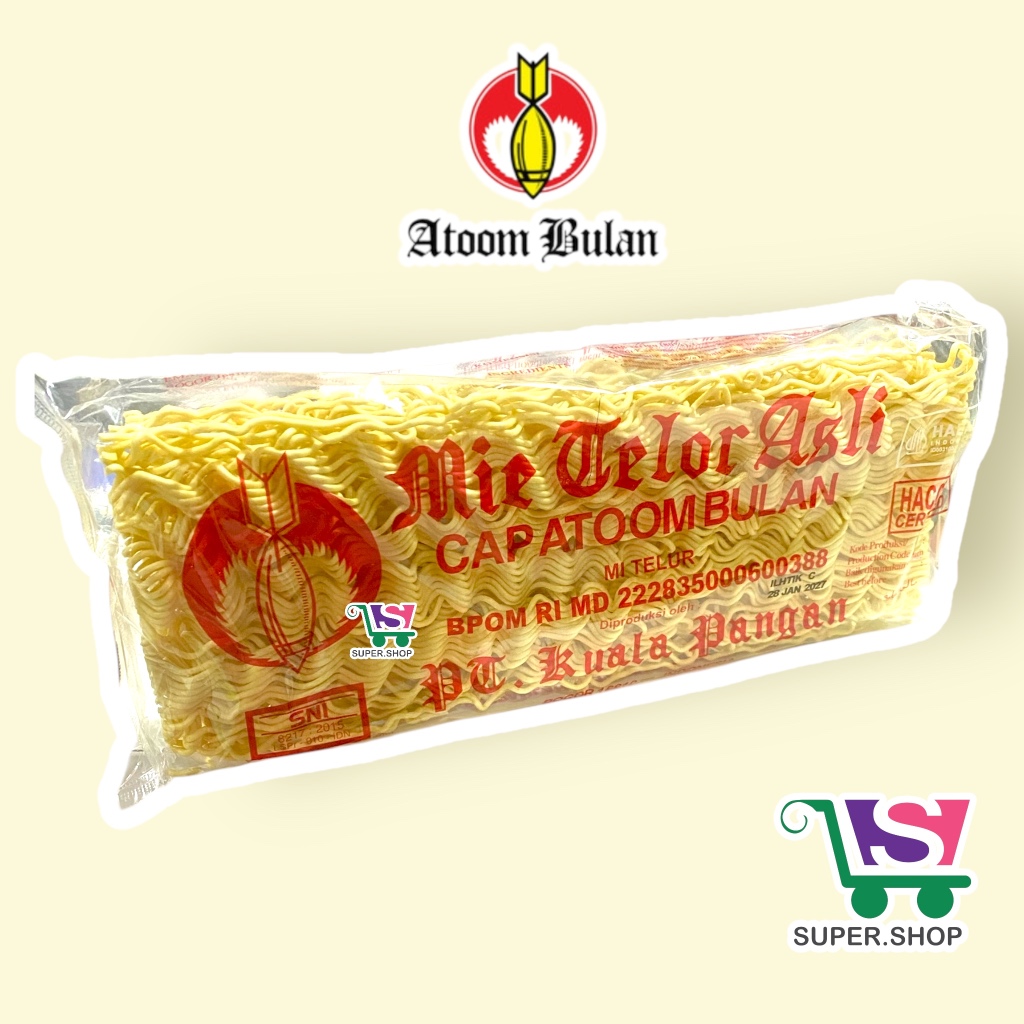 

Mie Telor Asli Cap Atom / Atoom Bulan Mi Telur 200 Gram