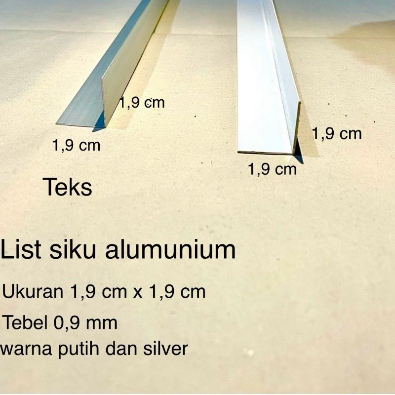 Siku L Alumunium 2 cm x 2 cm