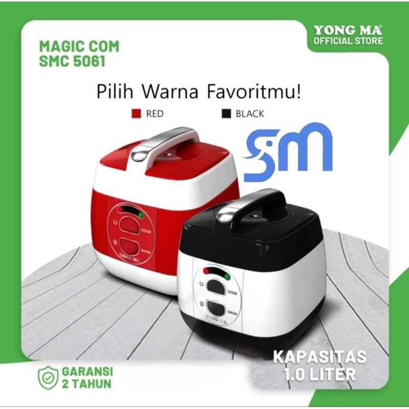 Magic com Yongma SMC-5061 1L Hitam Merah Mini SMC5061 Yong Ma