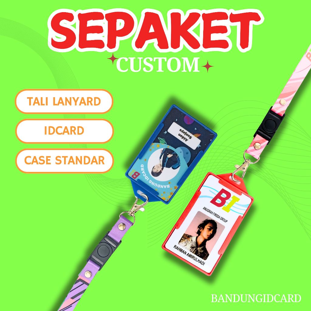 

Tali lanyard id card custome satu set 1,5cm 2sisi/cetak lanyard custome/id card custome sepaket